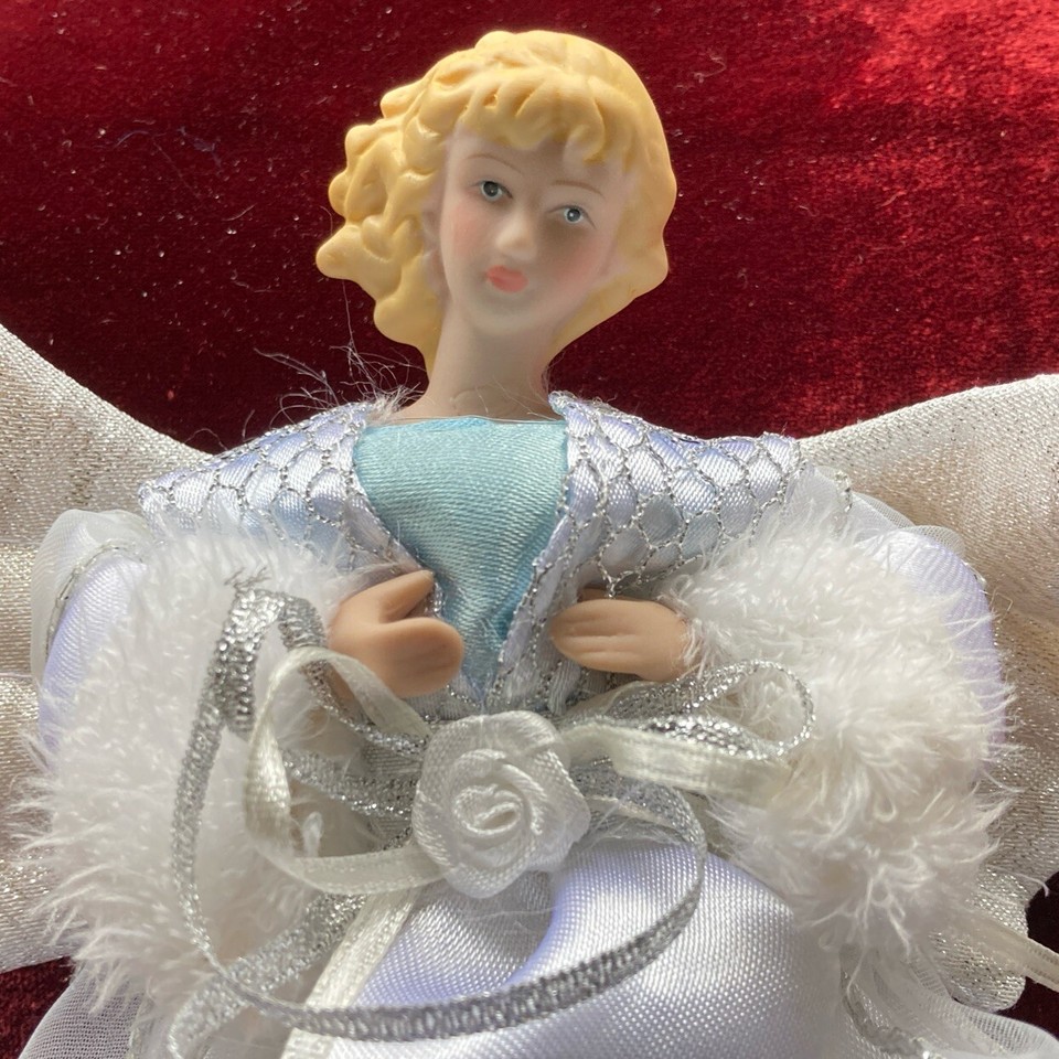 Vintage Christmas Fairy Angel Tree Topper China Head & Hands 9.5 Inches