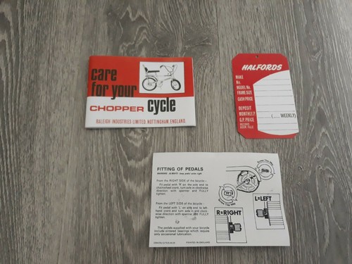 raleigh chopper MK 1 manual and 