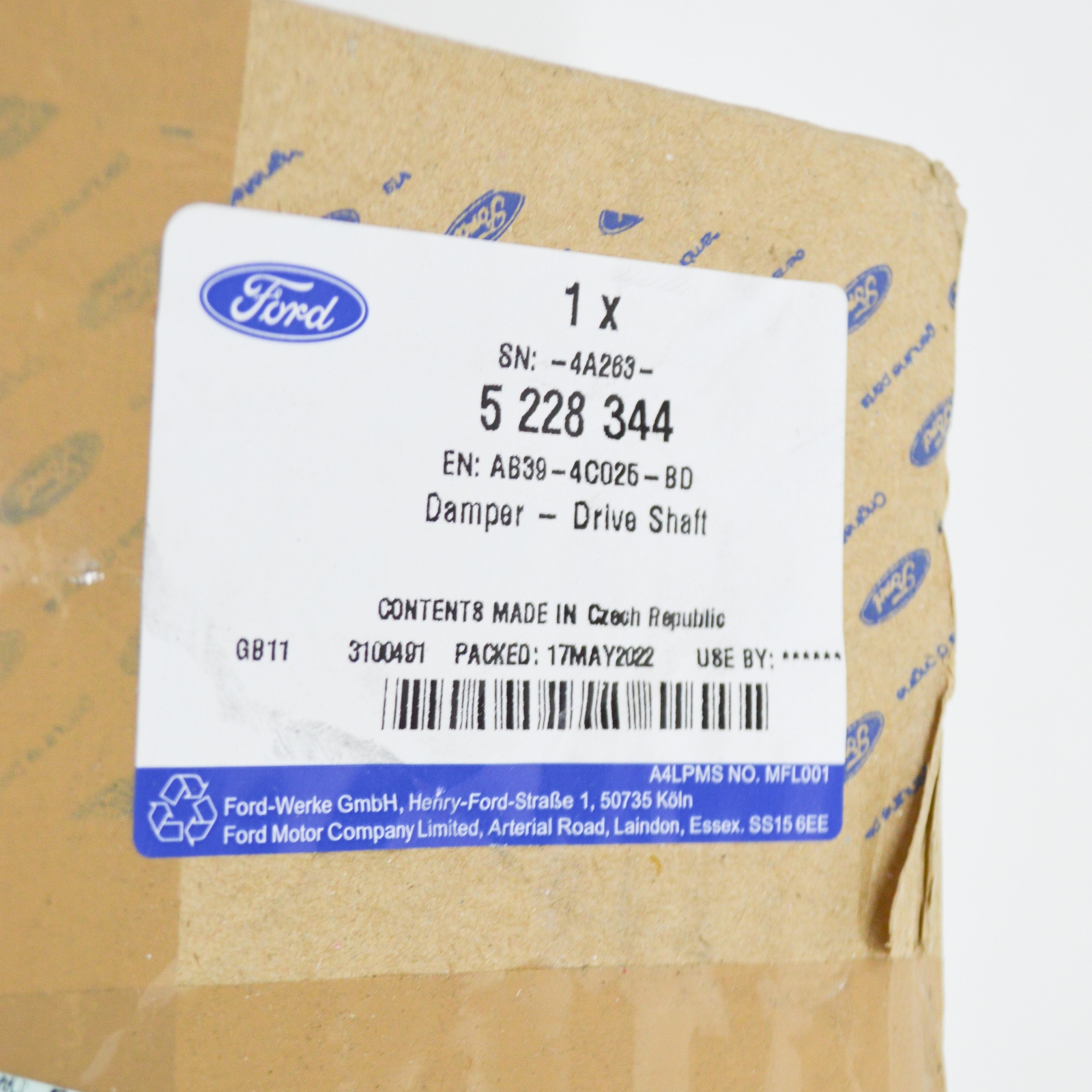 FORD RANGER MK3 Rear Drive Shaft Damper 5228344 AB394C025BD NEW