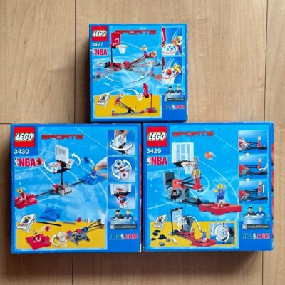 set of 3 Vintage Lego Sports: NBA #3427 #3429 #3430 Slam Dunk Spin 