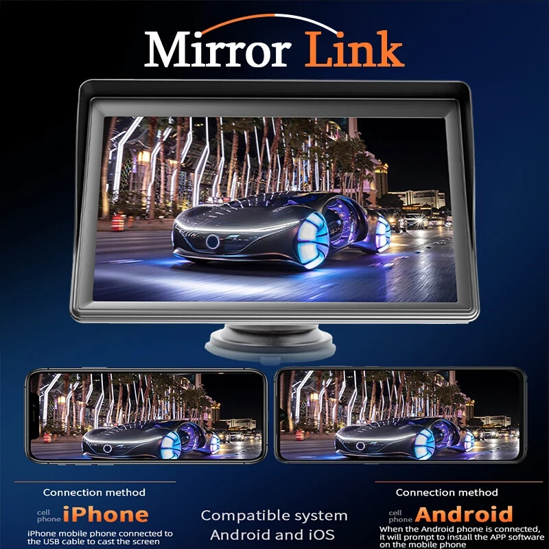 CarPlay Android Auto Lettore Video Touch Screen 7" USB Aux - Miniatura 3