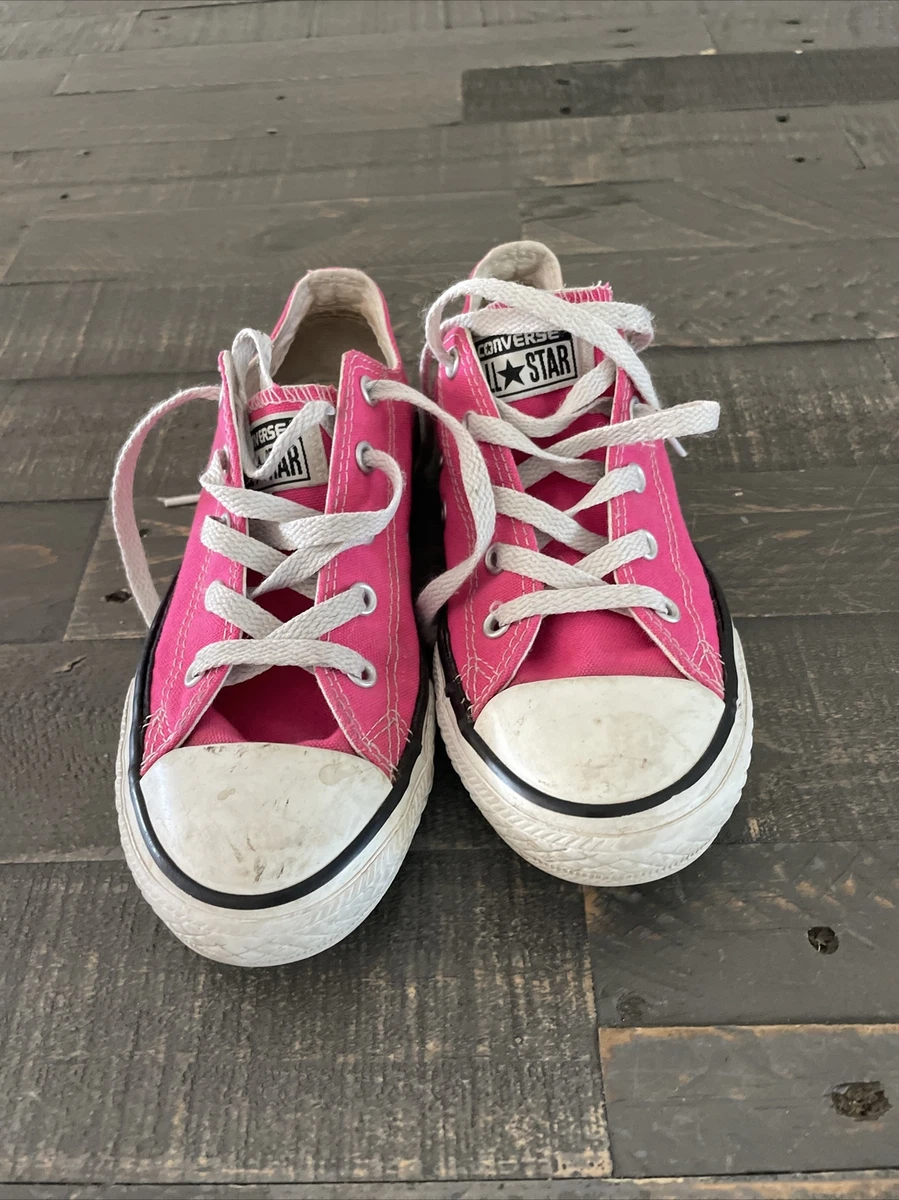 Converse All Star Hot Pink Girl Shoes Canvas Sneakers Low Top Size