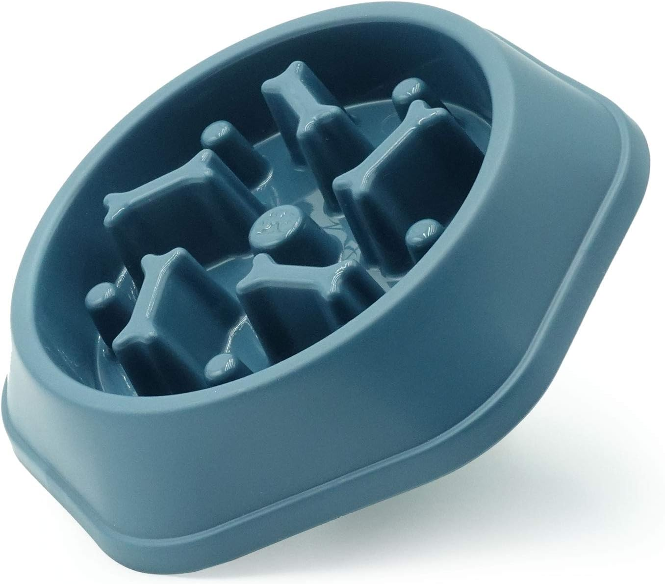 Slow Feeder Dog Bowl Anti Bloat Interactive Puzzle Food Bowl Healthy Eating Blue