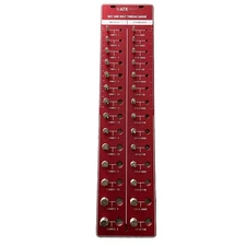28-Size Nut and Bolt Thread Checker Standard and Metric Red Aluminum Base