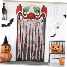 Halloween Evil Circus Door Cover 39 x 67'' Large Creepy Carnival Door