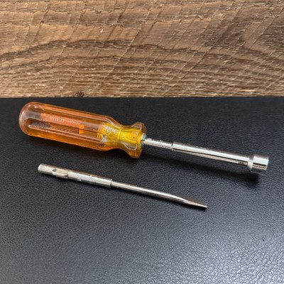 Vintage VACO 90-1 Handle w/ 90-12 3/8 Nut Driver 90-811 7/32 Slotted Screwdriver