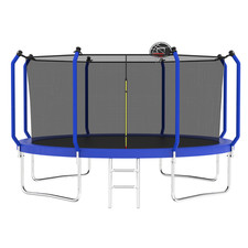 12FT Trampoline with Basketball Hoop, Enclosure Net, ASTM Approved