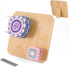 13" Crochet Blocking Board with 15 Pegs/Pins,Granny Square Blocking Board,Blocki