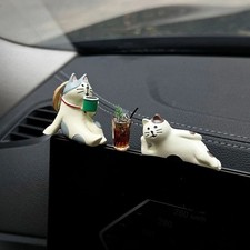 Cute Car Interior Ornaments Mini Cat Action Figure Dashboard Rearview Mirror Dec