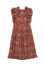 ULLA JOHNSON Adele Flutter Sleeve Mini Dress Rosebud Flutter Casual Boho Sz 00