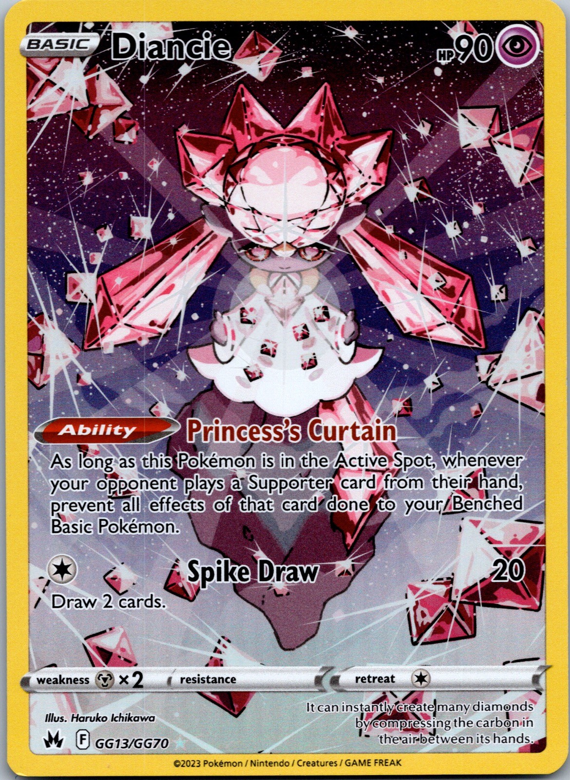 Diancie GG13/GG70 Holo Crown Zenith Galarian Gallery Pokemon NM