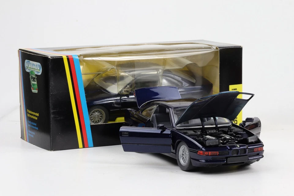 1:24 Schabak BMW 850I E31 1990 Modellino Auto Blu Scuro Metallizzato No.1630 - Immagine 2 di 4
