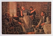 Antico puzzle in legno 156 pezzi anni 20 il telefono della festa