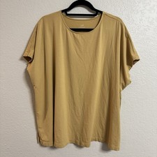 J Jill Luxe Supima Relaxed Tee 3X Mustard Yel...