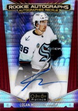 2024-25 O-Pee-Chee Platinum Logan Morrison Rookie Autograph Red Prism 24/30
