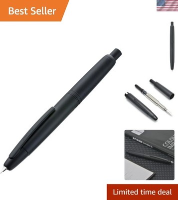 Jinhao 10 Press Fountain Pen with Box, Matte Black Retractable Fine Nib with ...