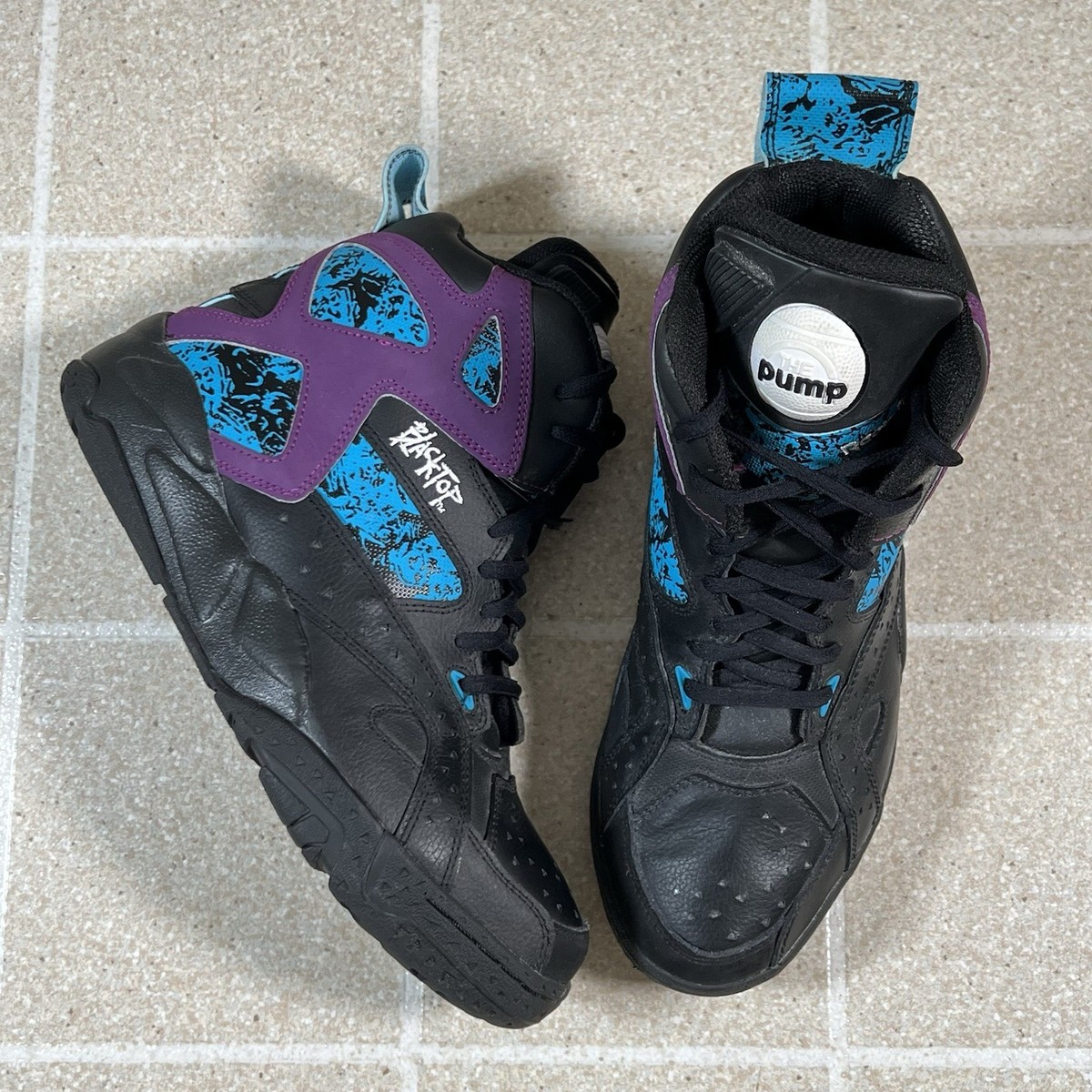 Reebok Blacktop Battleground Pump Black/Purple Size 7 | eBay