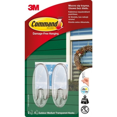 5902658092541 Command Outdoor, 2 przezroczyste haki, 4 średnie paski 3M Deutschl