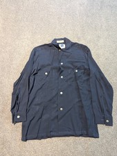 Vintage Pilgrim Shirt Mens Small Blue Sears Rayon 1950s 60s