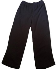 Black Slacks Pants Partial Elastic With Zip Unbranded Woman  s Size 10P