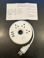 Desktop power strip with USB Charge Ports- New- 3 Outlets, 2 USB Ports