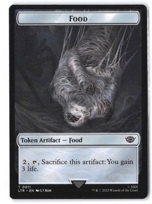Wraith / Food 0011 Double Sided Token 7 / 11 NM Commander: The Lord of the Rings