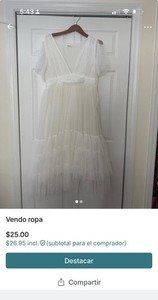 Romwe Ivory Tulle Tiered A-Line Dress V-Neck Short Sleeve Silhouette
