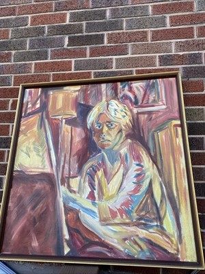 Expressionist portrait oil painting 31 By 31 Inch