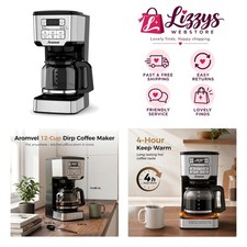 Programmable 12-Cup Coffee Maker - Adjustable Brew Strength with Auto Shut-Off