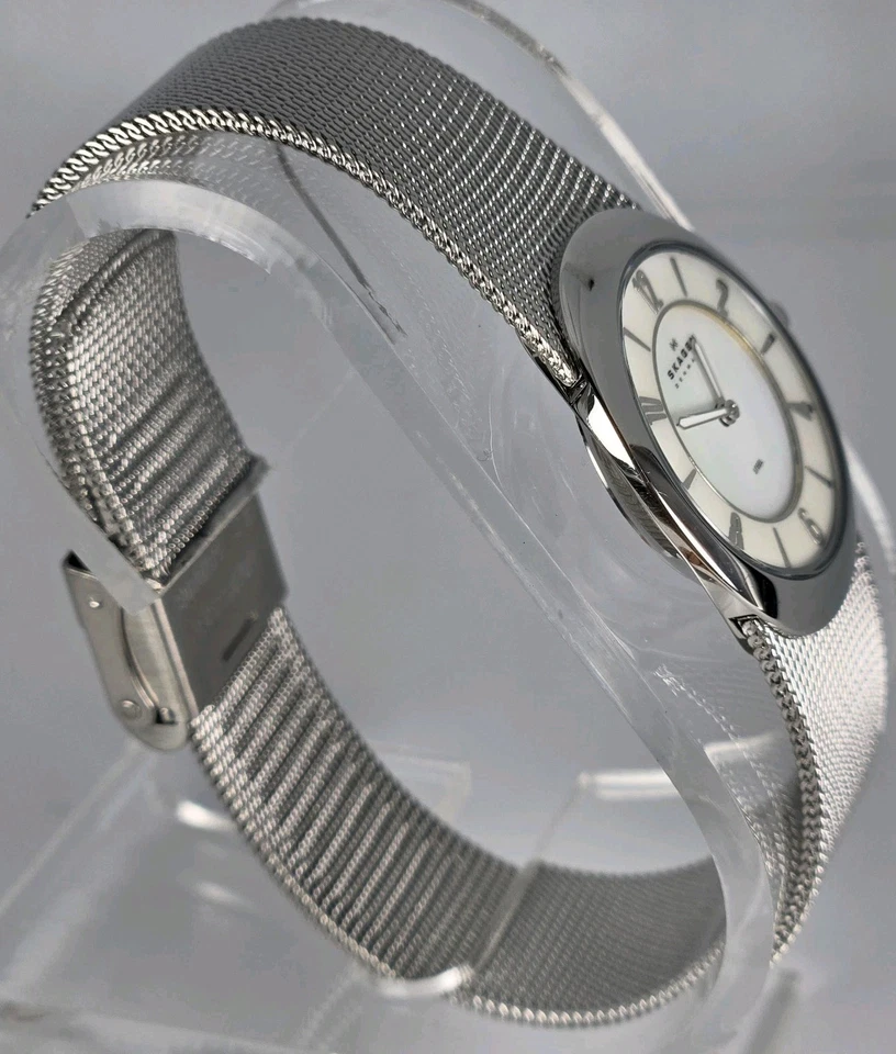 SKAGEN ACERO MUJER ACERO INOXIDABLE ST RESISTENTE AL AGUA 3ATM MADREPERLA ESFERA 26mm Foto 2 de 4