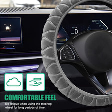 Anti-slip Elastic Steering Winter Warm Short Plush Soft Steering Wheel Cover