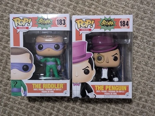 Funko Pop Lot of 2 The Riddler 183 and The Penguin 184 DC Batman Classic