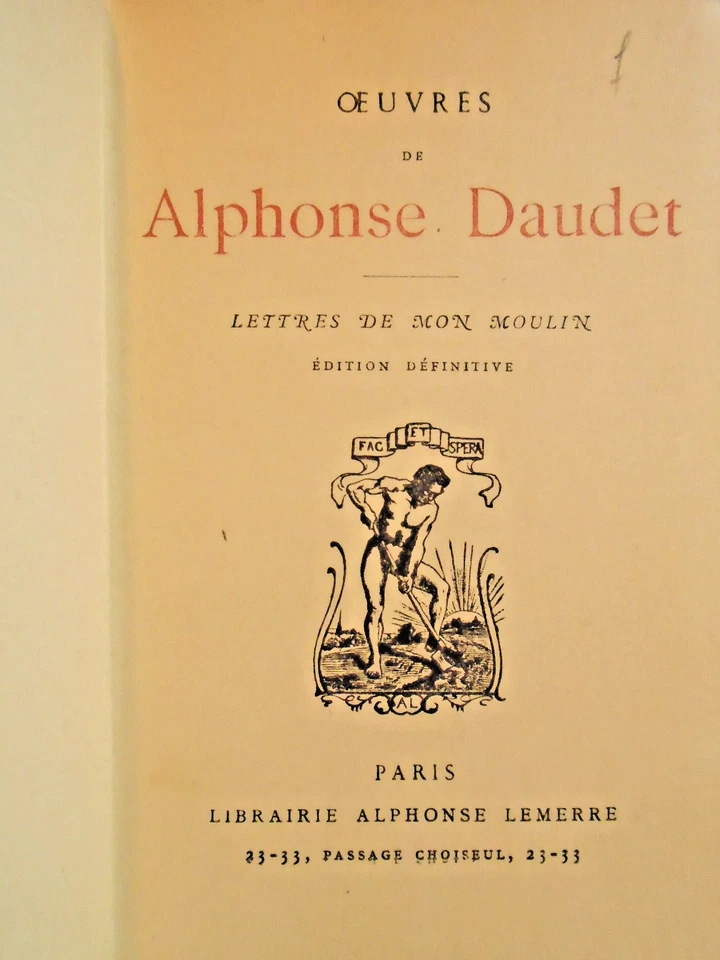 LES LETTRES DE MON MOULIN Alphonse DAUDET Superbe édition reliée cuir et or - Photo 4/4