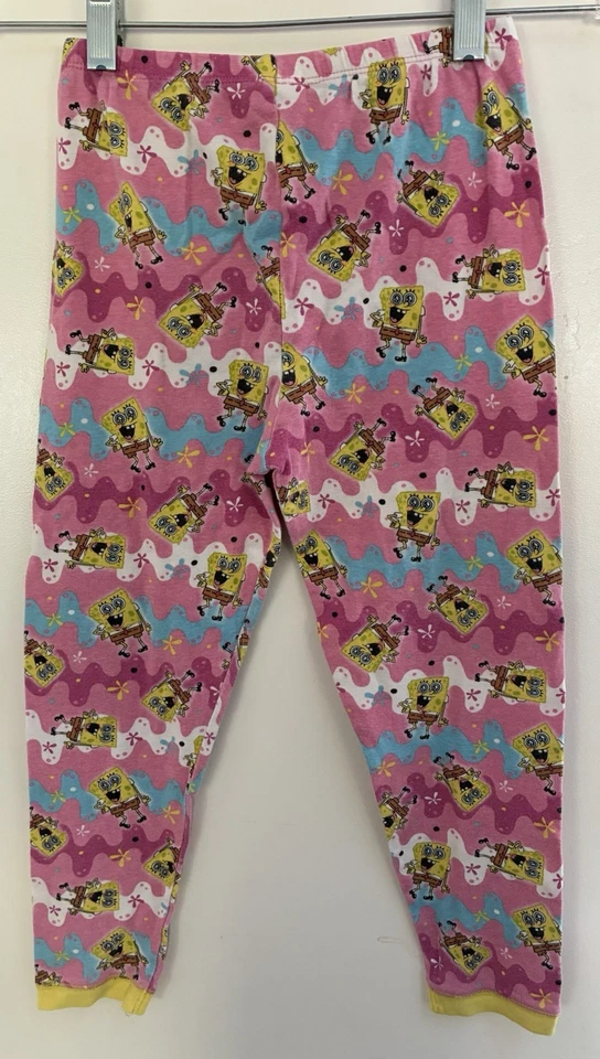 Niños Niñas Lindos Bob Esponja Pantalones Cuadrados 100% Algodón Pull On PJ Pantalones Rosa Amarillo 8 Foto 3 de 4