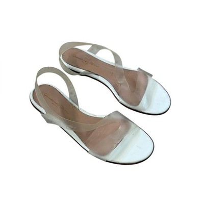 Gianvito Rossi Made in Italy Women Clear Slingback Flat Slingback Sandal White S