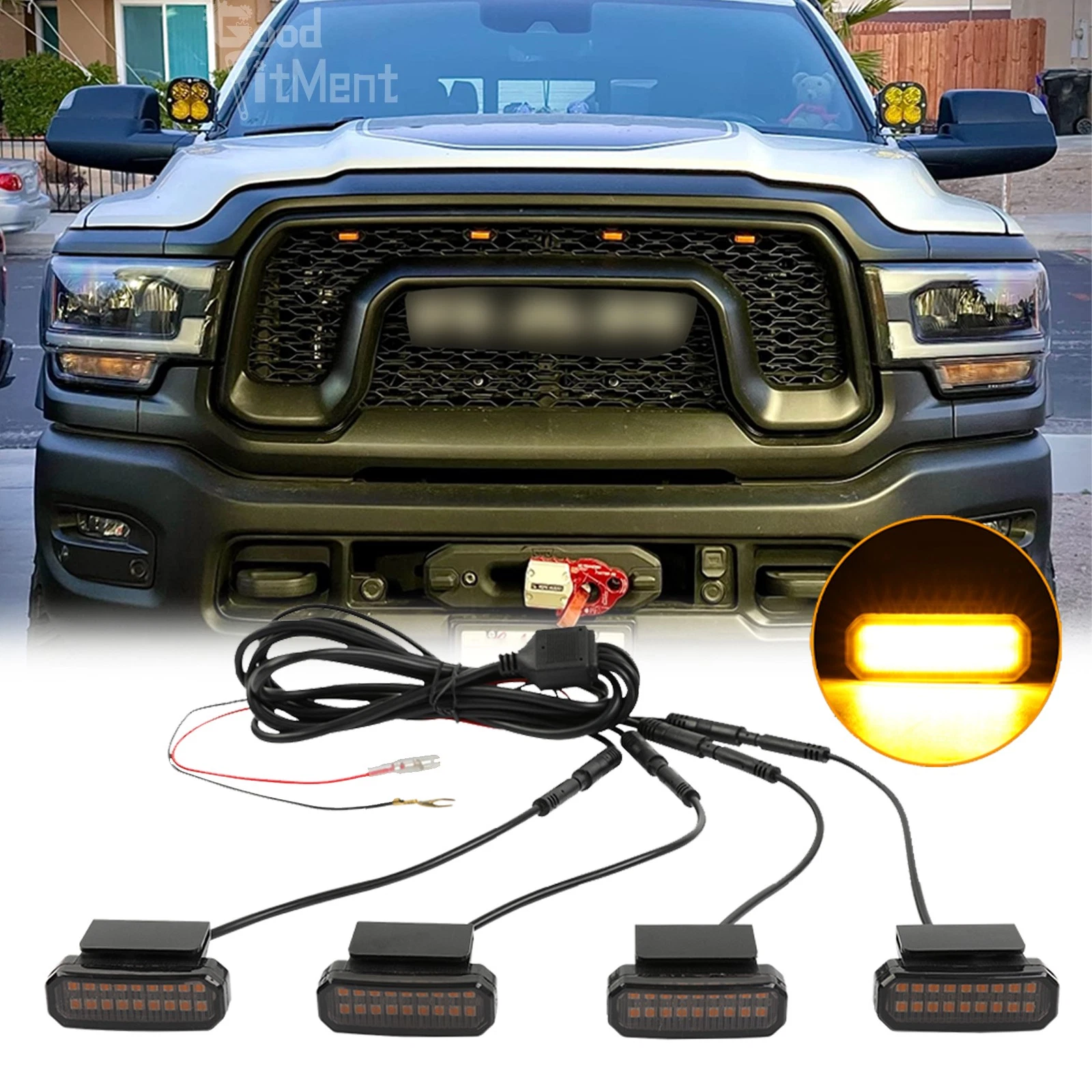 For Ram 1500 2500 4X LED Front Grille Lights Amber Running Raptor Style Lamp Kit
Opens in a new wind