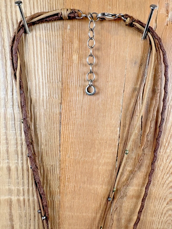 Collar SILPADA "Doble Halo" Howlita Turquesa Bronce Plata Esterlina--PV25.04 Foto 4 de 4