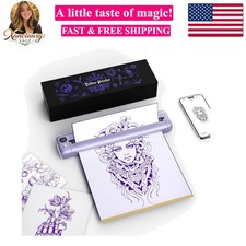 Tattoo Stencil Printer, F81S Wireless Thermal Tattoo Machine with 5pcs Transf...