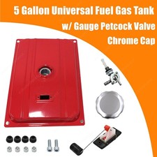 5 Gallon Universal Generator Gas Tank Fuel Valve Chrome Cap 18.9 Liters Red New 5 Gallon Universal Generator Gas Tank Fuel Valve Chrome Cap 18.9 Liters Red New