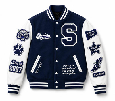 Custom Varsity Letterman Jacket Personalized Wool Leather College Bomber Coat