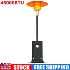 Outdoor Propane Patio Heater 48000 BTU,Stainless Steel Outdoor Burner w/ Wheels