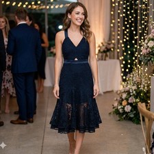 Rebecca Taylor Dress Size 0 Black Lace Silk Ruffle Bottom Mini party cocktail