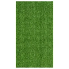 Meadowland Collection Waterproof Solid 7X10 Indoor/Outdoor Artificial Grass Rug,