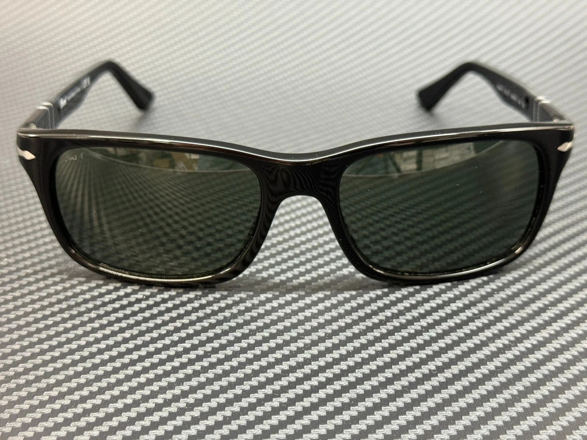 PERSOL PO3048S 95 31 Black Rectangle Square Men's Sunglasses 58 mm