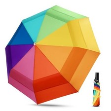 Rainbow Umbrella For Adults - Oversized 54inch Double Layer 0.1Rainbow
