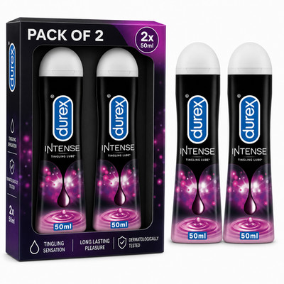 Durex Play Intense Tingling Gleitmittel 2er Pack Gel auf Wasserbasis je 50ml