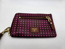 Fossil Sydney Polka Dot Wristlet Wallet, Burgundy, Pink