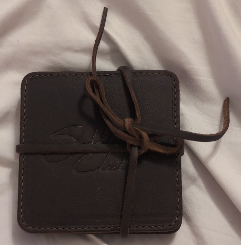 Saddleback Leather Saddleback Leather Club Dark Brown Leather Coaster Set