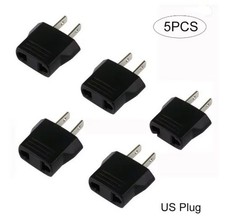 5 Pack European EU 220V to 110V Travel Flat Plug Charger Adapter Converter- NEW