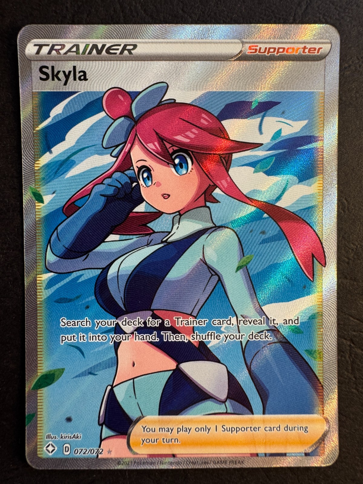 Skyla 072/072 Full Art Ultra Rare Trainer Pokemon SWSH Shining Fates Near Mint
